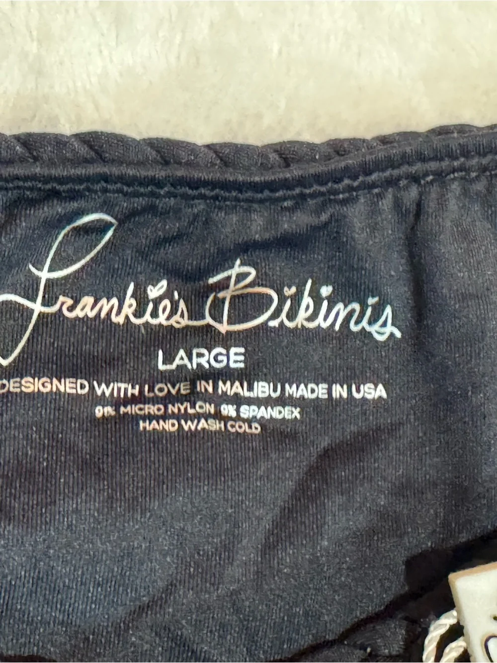Frankie's Bikinis Black Braided Hipster Bikini Bottom